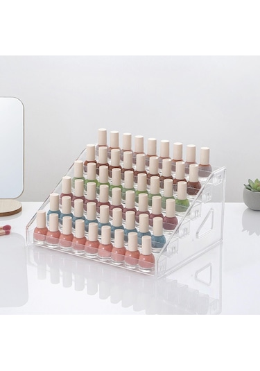 Suntek Oje Organizatör Raf Vitrin Tezgah Üstü Banyo 6 Katlı Çok Renkli
