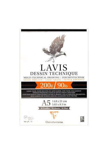 Clairefontaine Lavis Çok Amaçlı Eskiz Çizim Defteri 200 G A5
