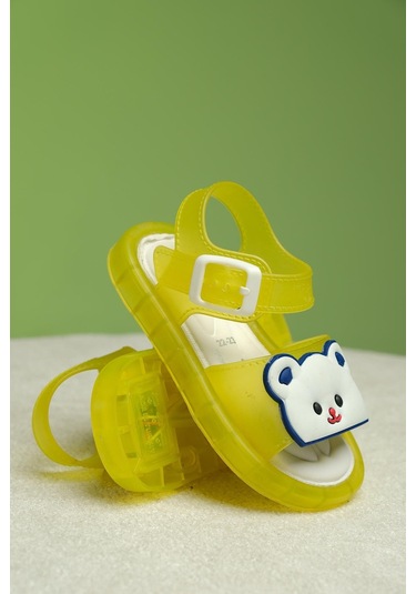Eva Işıklı Kaydırmaz Tabanlı Figürlü Unisex Çocuk Sandalet Terlik 001