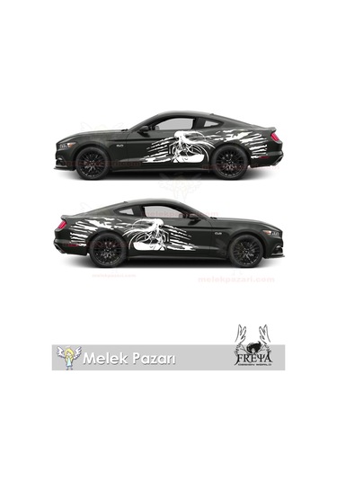 240X60cm-Samuray Kız Yan Kapı Oto Sticker, Samurai Girl Arka