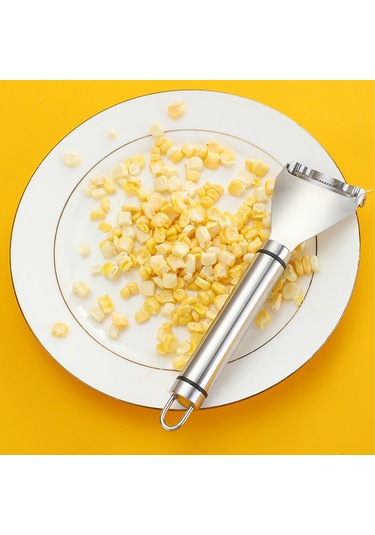 Dofolink Ev Mutfak Çelik Mısır Soyucu, Hızlı Ve Kolay Mısır Tanesi Alma Aleti, Dayanıklı Ve Güvenli Kullanim