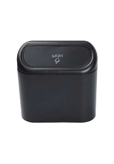 Createtech Taşınabilir Siyah Oto Çöp Kutusu Kapaklı Portatif Araç İçi