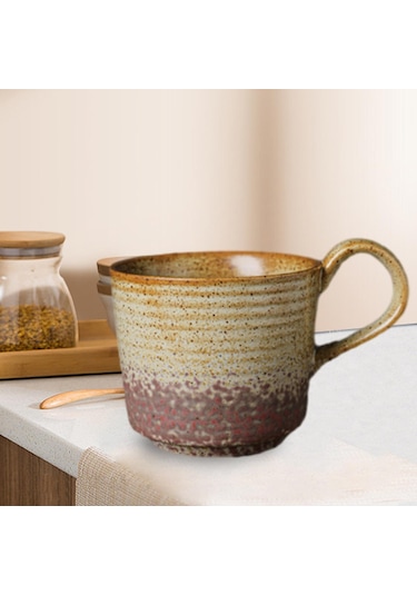 Suntek Seramik Kahve Kupa 360 Ml Japon Tarzı Retro Latte Stil-d