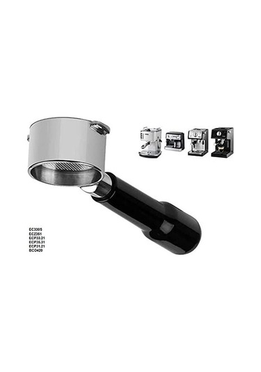 Metabagua Ecp3420 Ec155 Bco430 Ec260 Için 51mm Portafilter, 51mm Dipsiz Portafilter 2 Kulak Yedek Parçaları Vef58n Siyah - Gri