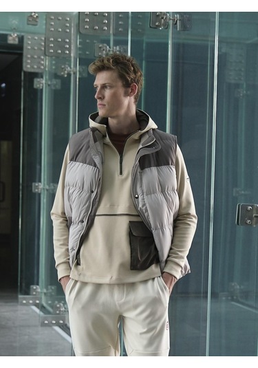 Erkek Slim Fit Bej Rüzgar Ve Su Itici Termo Iç Astarlı Nefes Alabilen Yelek Ncs Jeans 4514-Bej