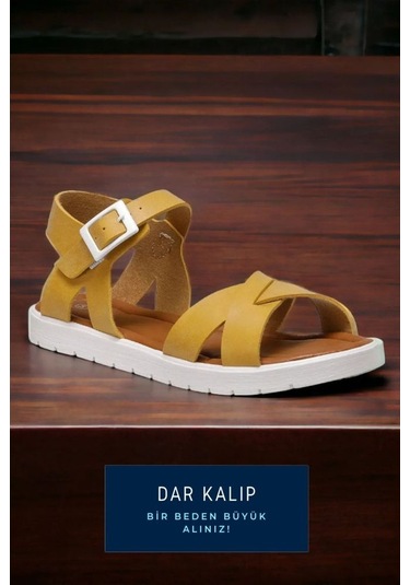 Hardal Sarı Unisex Çocuk Sandalet 001