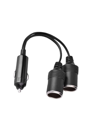 Moveevo 12v-24v Araç Şarj Adaptörü Erkekten İkiye Kadın Çıkışlı 10a, Otomobil-tır-motosiklet İçin 24cm Uzunluk, Pe Paketli