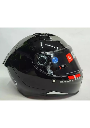 Mt Revenge 2 Solid A1 Şeffaf Vizörlü Kask Parlak Siyah Siyah