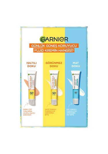 Garnier BHA + Niasinamid Fluid Günlük Güneş Koruyucu Yüz Kremi SPF50+ 40 ML