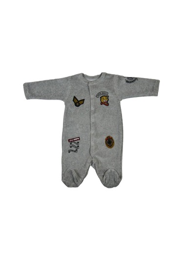 Bebepan Military Kadife Bebek Tulumu 4062 Füme