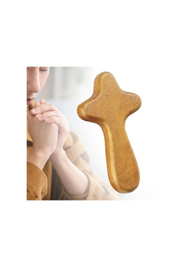 Suntek Elinizi Tutmak İçin Ahşap Haç İsa Açık-kahverengi