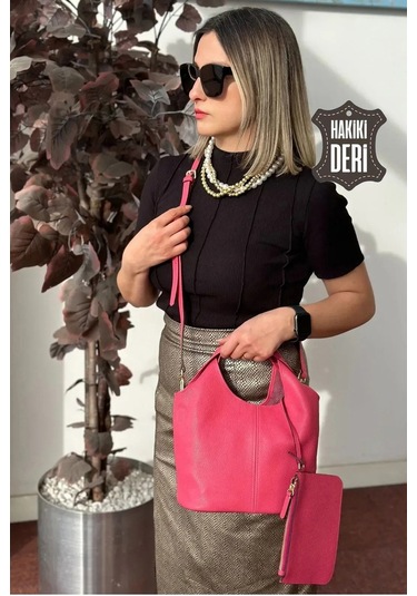 Hakiki Deri Kadın El Çantası Kırmızı Smr9200 Kırmızı