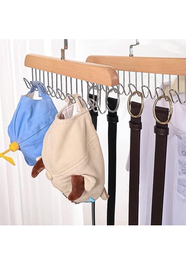 Zhltools Dolap İçi Askı 2 Adet Sütyen Şal Kravat Kemer Çanta Ahşap