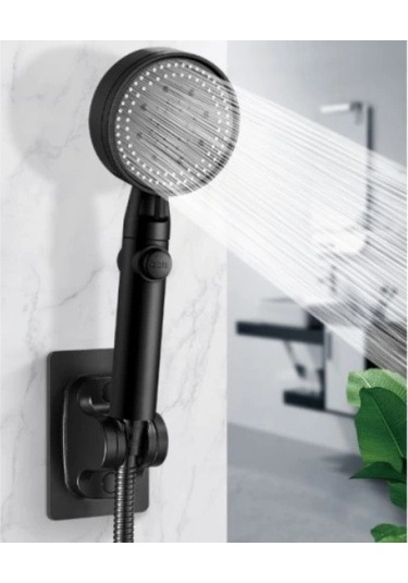 Dodes Yapışkanlı Duş Başlığı Tutucu Ayarlı Siyah Çok Renkli