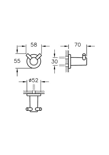 VitrA Ilia İkili Askı Krom  A44391 Krom