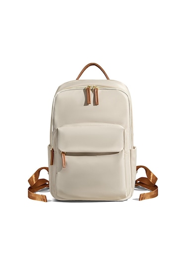 Ccgloball 14 Inçlik Bilgisayar Kadın Yaz Tüm Maç Büyük Kapasiteli Oxford Kumaş Rahat Sırt Seyahat Çanta Krem Rengi Çok Renkli