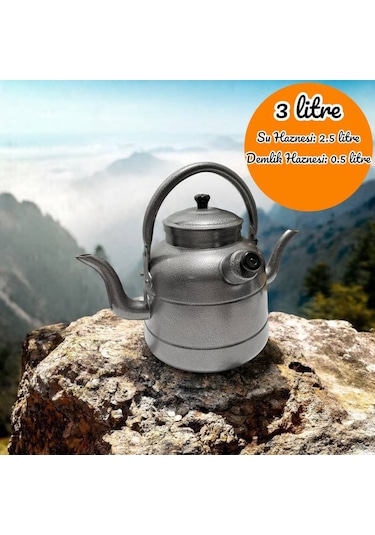 Funasgroup Avcı Çoban Kampçı Çift Taraflı Çaydanlık Süzekli 3 Litre