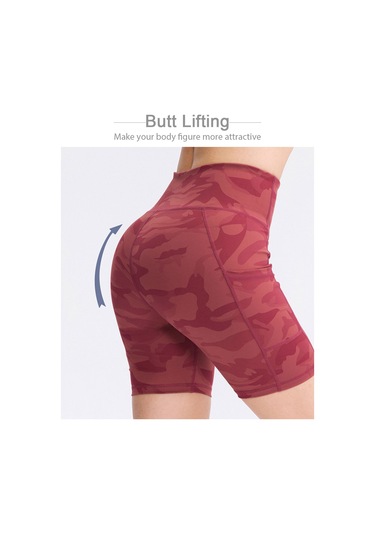 Springsun Kadın Spor Şortu - Yüksek Bel, Nefes Alabilir Kumaş, Yan Cepli, Antrenman Ve Yoga İçin Mor