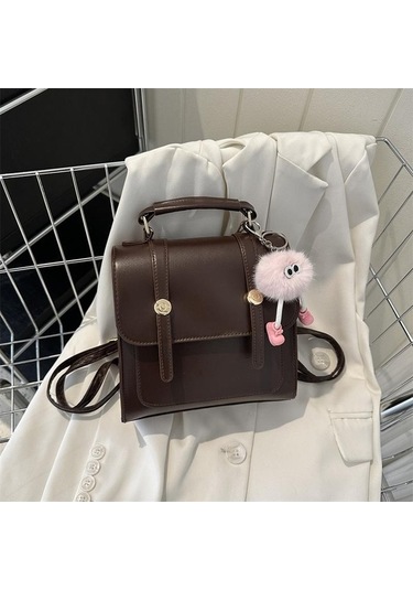 Ganzhoushop Yeni Tek Stili Sırt Sırt Rahat Omuz Moda Minimalist Küçük Kadın Kadın Çantası Çantası Çantası Çantası Çanta Black Akademi Jv Siyah