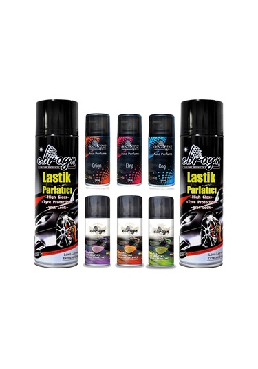 2 Adet Lastik Parlatıcı 3 Adet Klima Temizleyici 3 Ad Koku Ebrayn