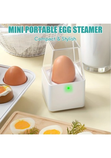 Honeybeeshop Beyaz Pancerka Hizli Tek Yumurta Pisirici Mini Elektrikli Kazan Otomatik Kapama Enerji Tasarruflu