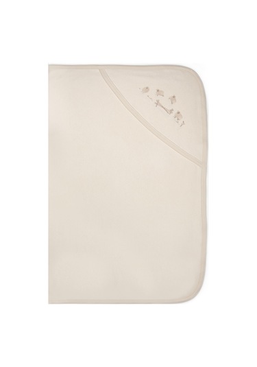 Bebek Şapkalı Battaniye Organic Pamuk -yenidoğan Serisi - CSY8194 Krem