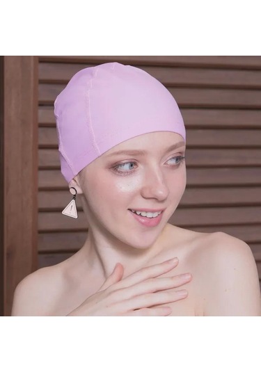 Uzun Saçlar İçin Kulak Korumalı Unisex Su Geçirmez Pu Yüzme Bonesi Mavi