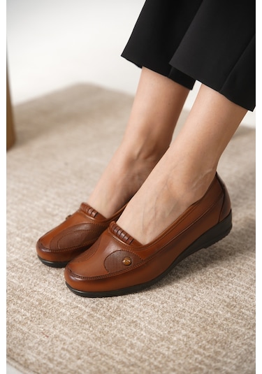 D042 Günlük Ortopedik Kadın Ayakkabı Taba