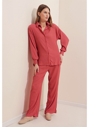 Bigdart 5858 Örme İkili Takım - Gül Kurusu 001