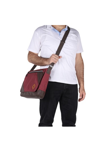 Strong 15.6 İnch Laptop Bölmeli Omuz Askılı Postacı Çantası Kft03 Bordo Çok Renkli