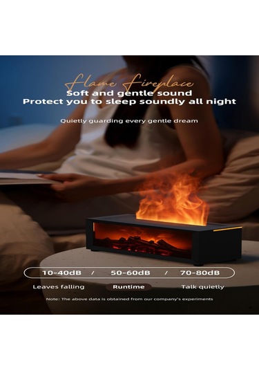 Renk Alev Eseri Yağ Difüzör, Şömine Simülasyon Alev 7 Değişen Renkler Aroma Difüzör Nemlendirici Yatak Odası İçin Uzaktan Kumanda Ev Ofis Yoga Meditasyonu Beyaz