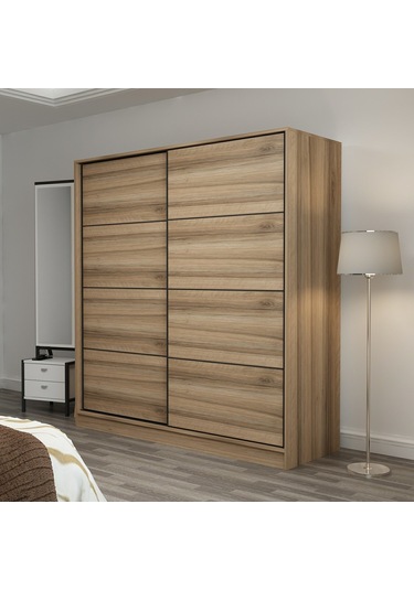 Minar Kale 2 Kapaklı Sürgülü Dolap 180 Cm - Dore 210cm