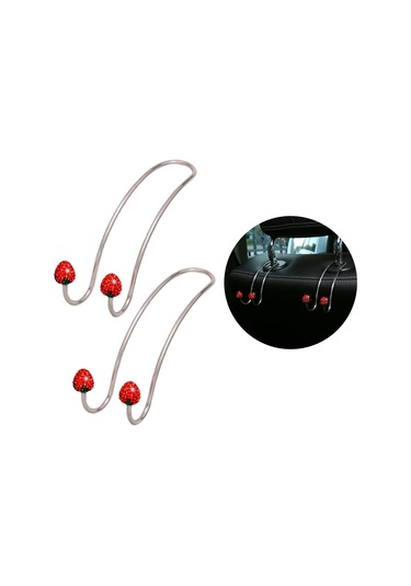 Suntek Evrensel Araba Arka Koltuk Kafalık Kancası Metal Askı Kırmızı 2 Parça Çok Renkli