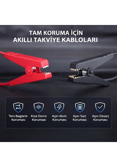 3000a Akıllı Takviye Kablosu 12v Güvenli Marş Destek Cihazı