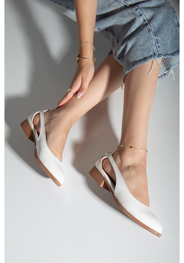 Volpen Cilt Kısa Topuk Ayakkabı Mint Yeşil Beyaz