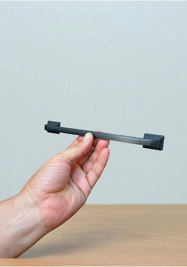 Beta Çizgili Antrasit Alüminyum Metal Lüks Modern Mobilya Çekmece Mutfak Dolabı Kulpu 160mm-192mm 10 Adet Antrasit