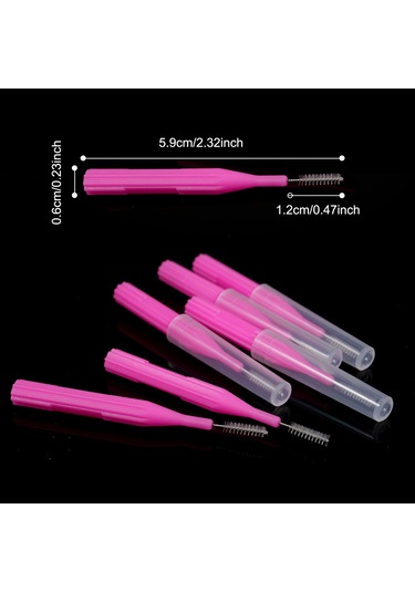 Vkemall 100 Adet Diş Arası Fırçası Seti - Hassas Temizlik, Taşınabilir Saklama Kutusu İle Pembe Not: Başlık 112 Karakter Sınırına Uygundur