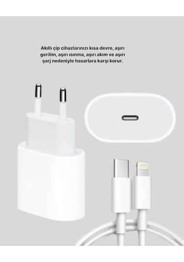 iPhone iPad Uyumlu 20w Güvenli Usb-c Hızlı Şarj Adaptörü