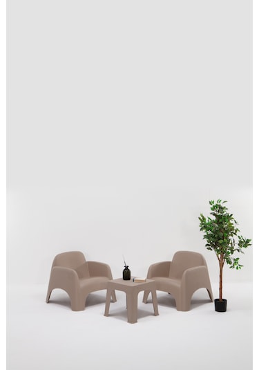 Şile Pratik Bahçe, Balkon Oturma Grubu 1+1+s - Cappucino
