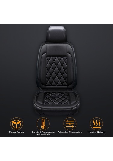 Yaozixa 12v Sıcaklık Ayarlı Elektrikli Otomobil Koltuk Yastığı - Siyah, Hızlı Isıtma, Ev/ofis Uyumlu, 30-45w Güç