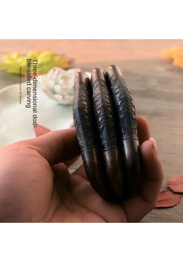 Doğal Siyah Abanoz Ultra Dar Dişli Ahşap Tarak Başlık Saç Fırçası