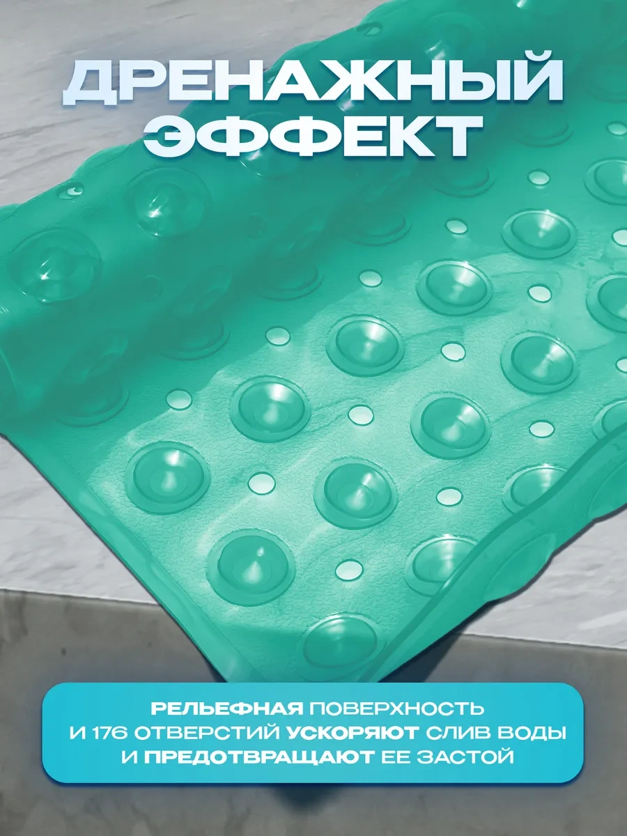 Conflate Banyo İçin Büyük Emici Vantuzlu Kaymaz Paspas 283844632 Naneli