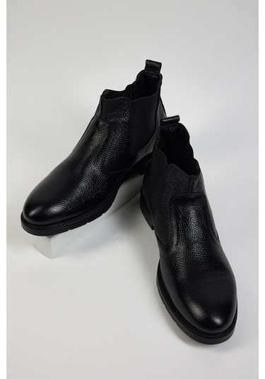 Tonny Black Erkek Siyah Tonny Black Rahat Kalıp Hakiki Deri Erkek Bot
