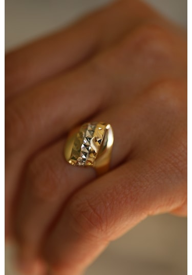 14 Ayar Altın Taşsız Kalemli Anne Yüzük 9 - Yzk26867