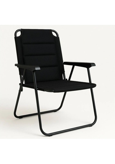 Yekoutdoor Katlanabilir Büyük Alüminyum Kamp Masası Ve 4 Kişilik Konforlu Kamp Sandalyesi Seti Siyah