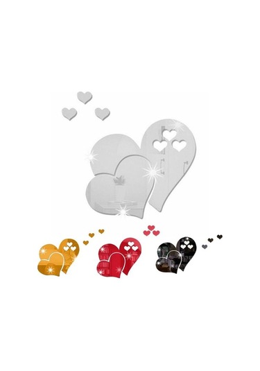 Beyaz 1 Takım Duvar Çıkartmaları Yapışkanlı Çıkarılabilir Düz Renk Kalp Şekli Beyaz