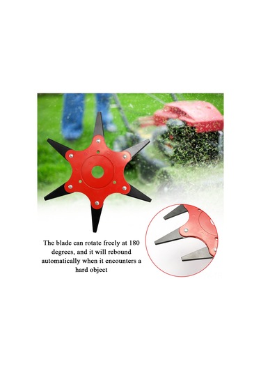 Vkemall Çim Biçme Makinesi Uç Parçası - 180 Derece Serbest Dönebilen, Çift Yüzeyli Bıçaklı, 6 Dişli Bahçe Bakımı Aksesuarı Mangan Çelik
