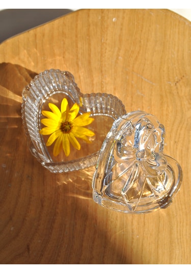 Kalpli Kurdele Cam Şekerlik Hediyelik Kapaklı Takı - 1 Adet