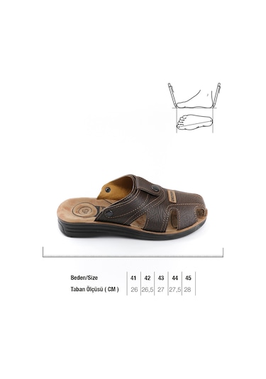 Gezer Yazlık Erkek Çıtçıtlı Ayarlanabilir Terlik-Sandalet (554653102) Kahverengi