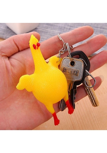 Ams Net Yumurtlayan Eğlenceli Tavuk Anahtarlık